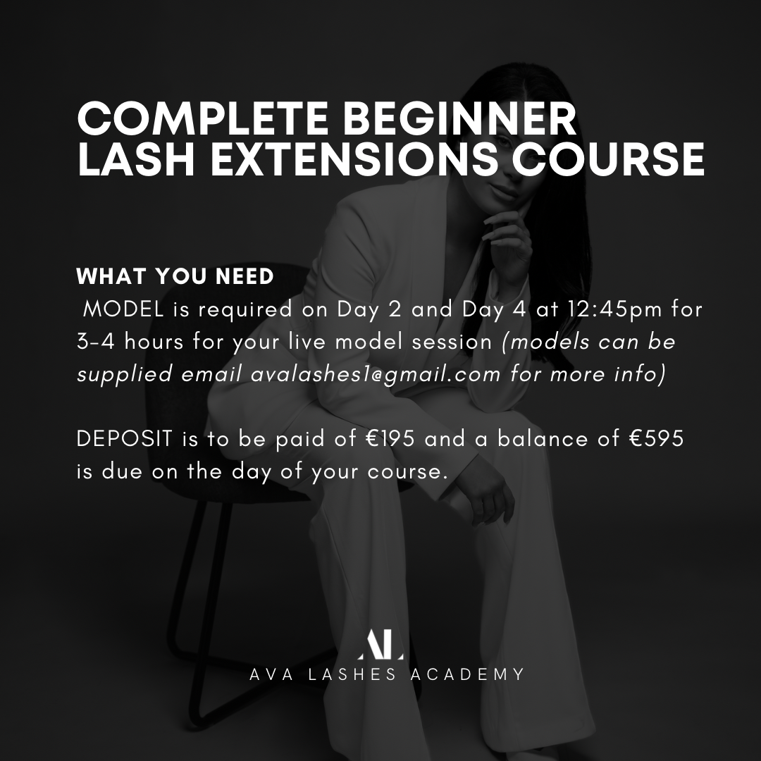 BEGINNER LASH EXTENSION 4 DAY COURSE; Classic Hybrid & Russian Volume