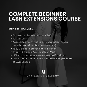 BEGINNER LASH EXTENSION 4 DAY COURSE; Classic Hybrid & Russian Volume