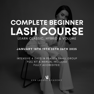 BEGINNER LASH EXTENSION 4 DAY COURSE; Classic Hybrid & Russian Volume