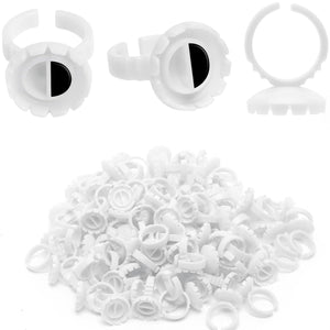 White Blossom Cup Glue Rings (100pcs)